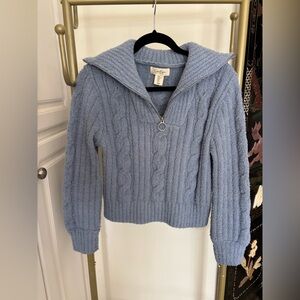 Jessica Simpson Chenille Quarter Zip Cable Knit